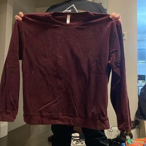 Burgundy American apparel velour sweatshirt